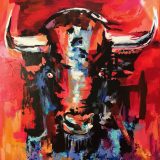 Avispado, oil on canvas, art, modern art, contemporary art, buy art online, Maite Rodriguez, Original art, canvas, Toros, Bulls