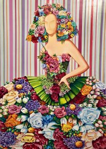 Las Meninas, Menina Primavera, Oil on Canvas, Art by Maite Rodriguez,